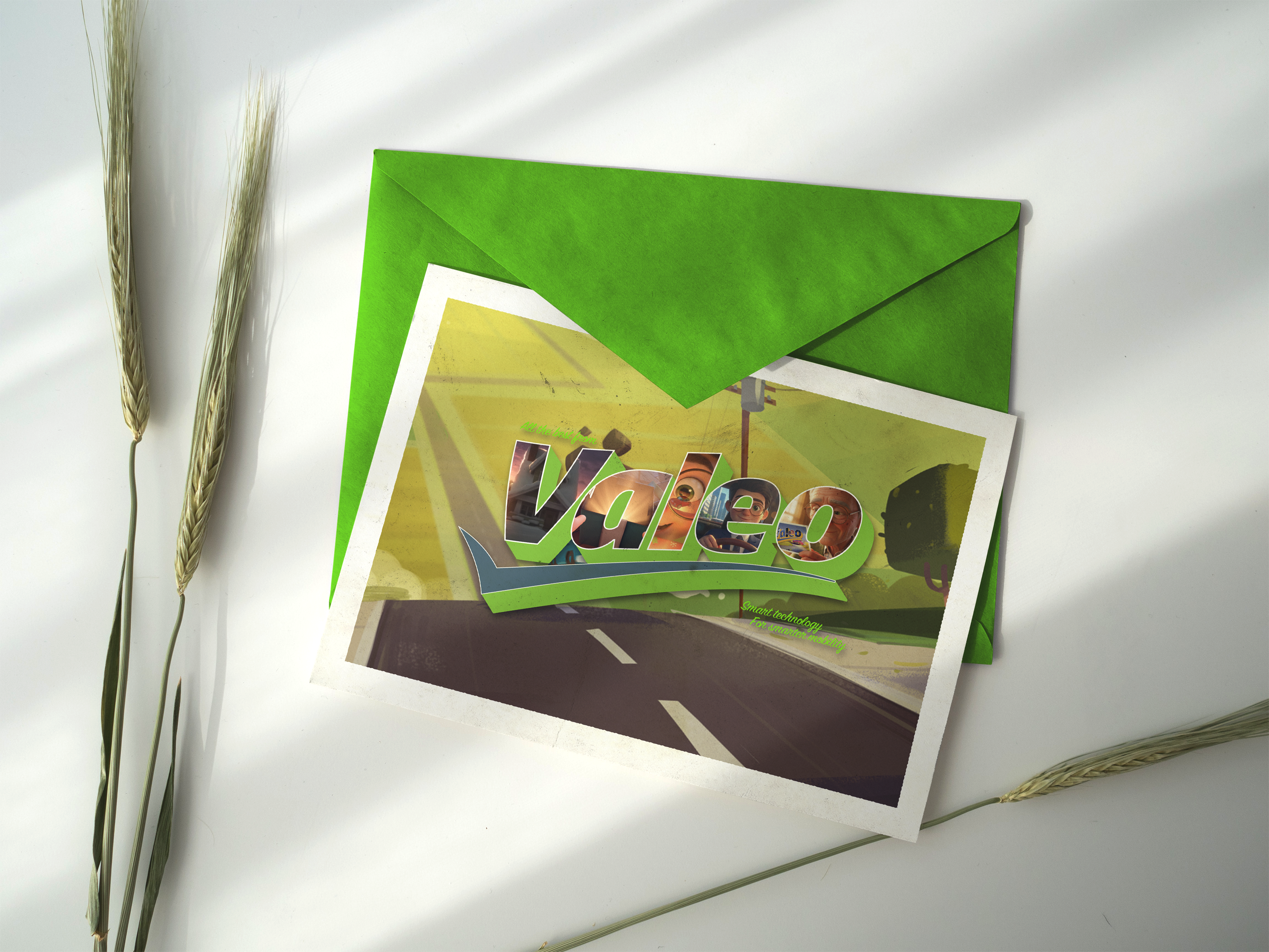 Vue d’ensemble de la carte de vœux Valeo imprimée